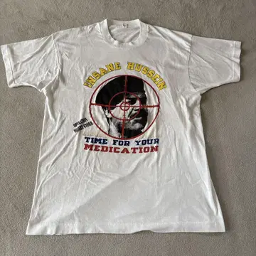 우사인 후세인 그래픽 T셔츠 vintage 80~90s