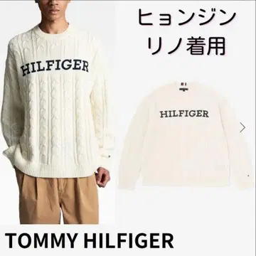 TOMMY HILFIGER 케이블 모노타입 크루넥 스웨터