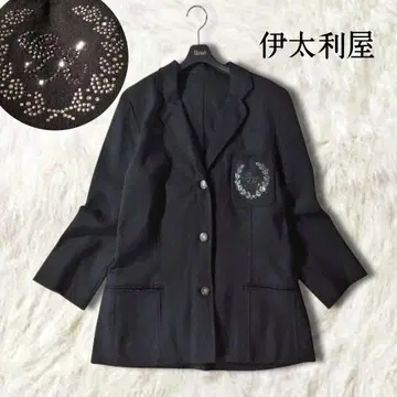 이타리야 울 테일러드 자켓 아우터 9호 블랙 큐빅