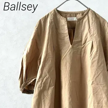 Ballsey 블라우스 키넥 볼륨 소매 심플 루즈핏 얇은 소재