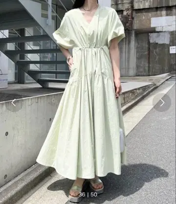 mystic 드로스트 개더 원피스