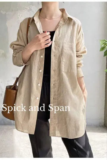 Spick and Span 코튼 린넨 루즈 셔츠