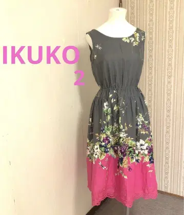 IKUKO 꽃무늬 슬리브리스 원피스