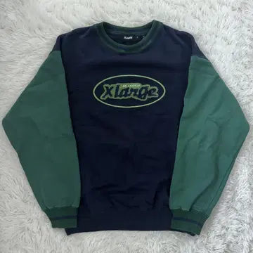 XLARGE 네이비/그린 크루넥 트레이닝복