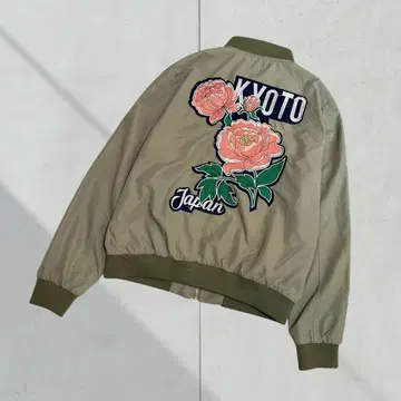 3115 블루종 점퍼 와펜 디자인 긴팔 라이트 카키 S