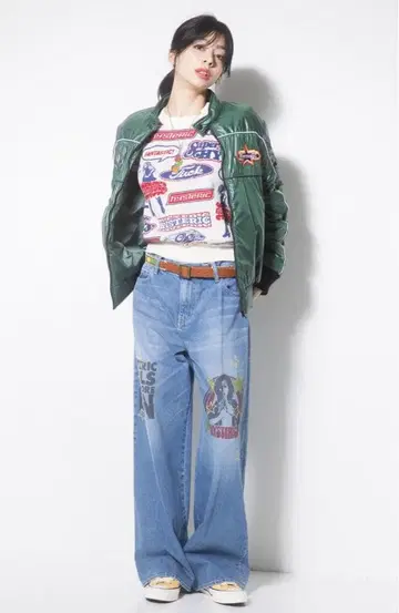 HYSTERIC GLAMOUR woman banana 와이드 데님 완판템