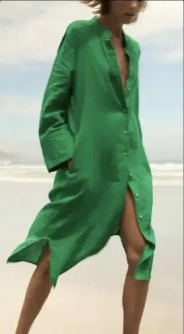 ZARA [ 린넨 셔츠 드레스 원피스 XS ]