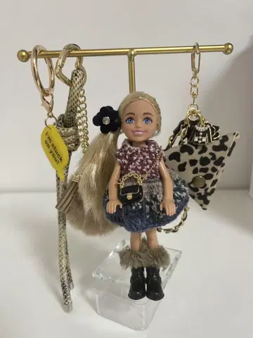 신상 Barbie 첼시 인형형 키링 백 포함