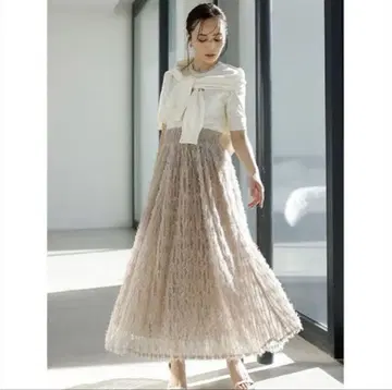 아뉴앙스 anuans 튤 자카드 볼륨 스커트