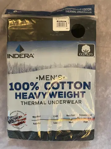 INDERA 남성용 헤비웨이트 서멀 L 미사용 새상품