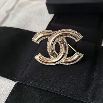 브로치 CC 마크 코코 마크 골드 크리스탈