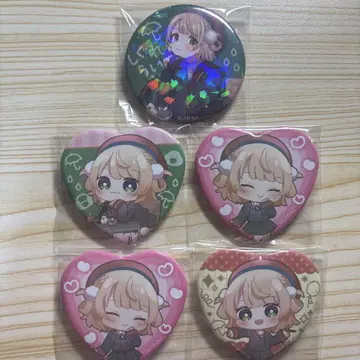 Vtuber 시구레우이 호로 하트형 캔뱃지 5종 세트