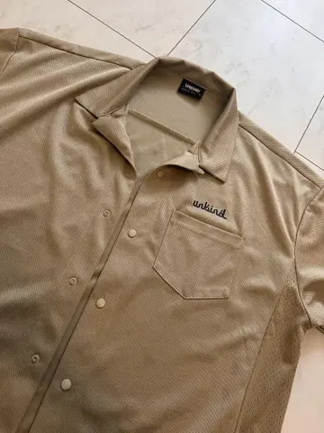 UNBIND 메쉬 반팔 셔츠 XL 베이지 골프웨어