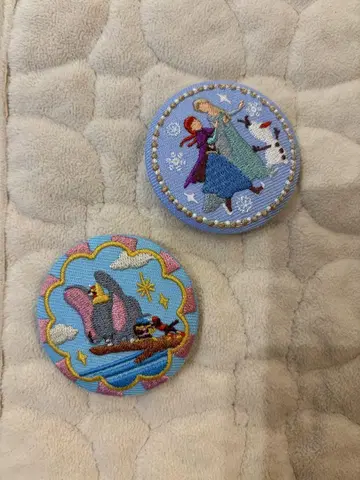 안나와 눈의 여왕 덤보 자수 핀 배지 세트