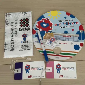 EXPO 2025 이즈미 목화 손수건 부채 세트