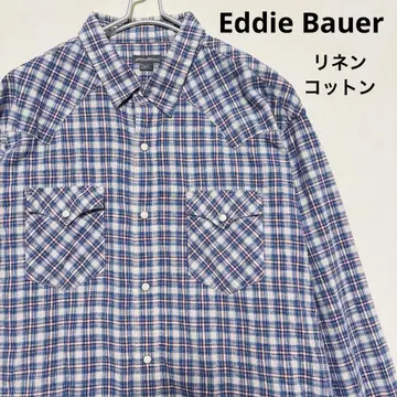 Eddie Bauer 웨스턴 셔츠 체크 무늬 긴팔 L 사이즈