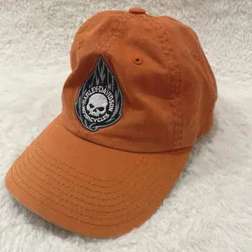 Harley-Davidson 할리 스컬 로고 캡 오렌지
