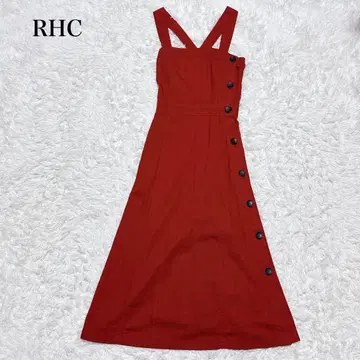 [ RHC ] 새상품급! 론 헤르만 코튼 린넨 롱 오버롤 스커트 빨간색