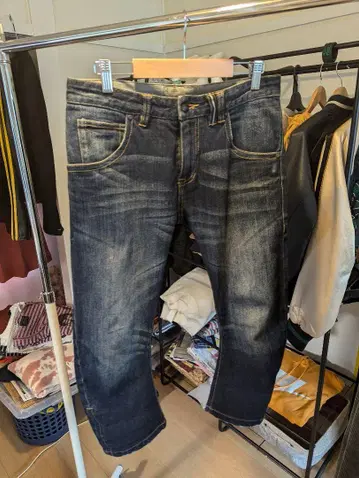 Y2K 바나나 레그 청바지