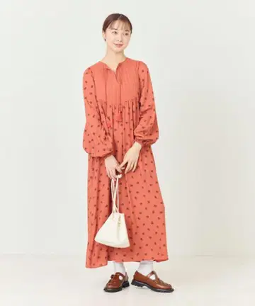 FREAK'S STORE 인도 프론트 퀼트 레이온 플라워 맥시 원피스