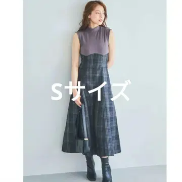 dazzlin 체크 슬리브리스 코르셋 원피스