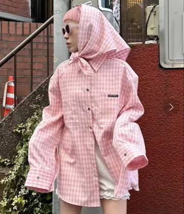 Alley Tokyo 체크 BIG 셔츠 스카프