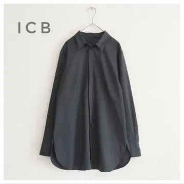 새상품급 ICB 아이씨비 폴리에스테르 울 브로드 셔츠 차콜 L