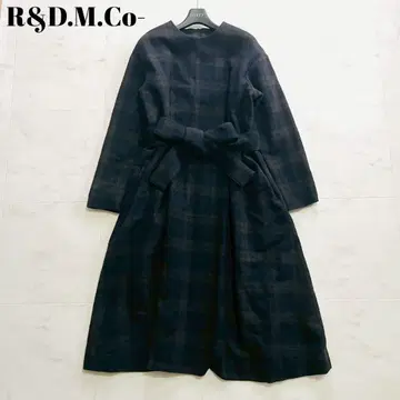 레어 새상품급 올드 맨즈 테일러 허리 리본 체크 울 원피스