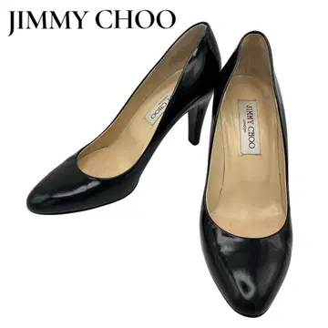 [ 새상품급 ] JIMMY CHOO 펌프스 가죽 하이힐 블랙 23.5cm
