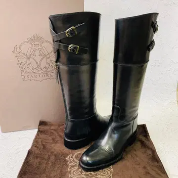 [ 새상품급 ] 사토레 머그잔 롱 부츠 엘레강스 블랙 34 백 크로스