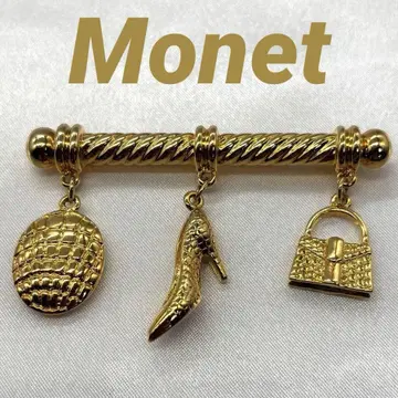 [새상품급] MONET 모네 빈티지 브로치 회전식 클로징 골드
