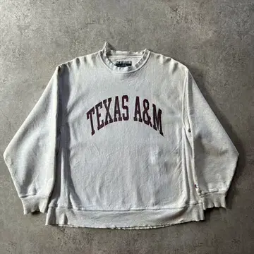 00s 챔피온 리버스 위브 맨투맨 그레이 L 칼리지 로고