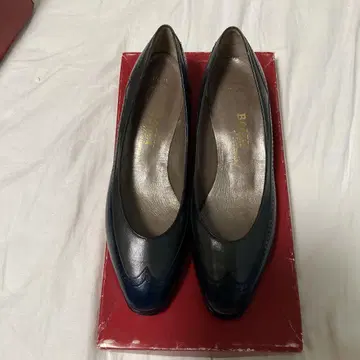 BALLY 네이비 그레이 콤비 플랫슈즈 176806 새상품