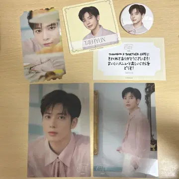 TXT cafe 태현 캔뱃지 클리어 카드 코스터