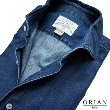 ORIAN DENIM DIVISION/다크 인디고 네이비 코튼 셔츠
