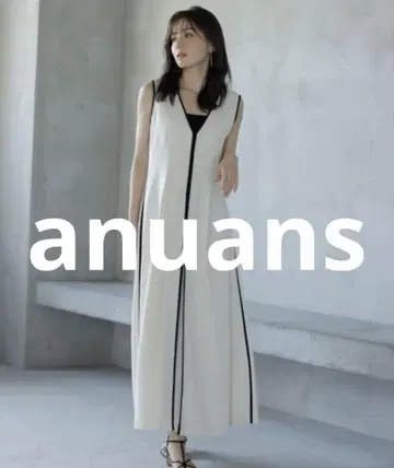거의 미사용 anuans 슬리브리스 원피스 FREE 화이트 여성용