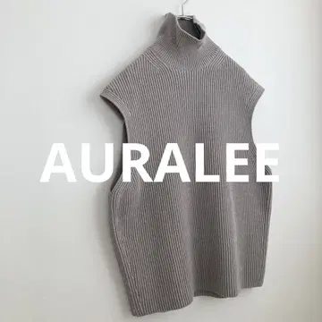 오라리 슈퍼 파인 울 리브 니트 터틀 베스트 그레이지