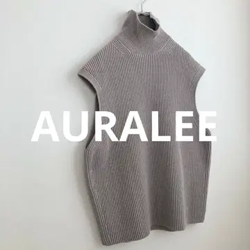 오라리 슈퍼 파인 울 리브 니트 터틀 베스트 그레이지