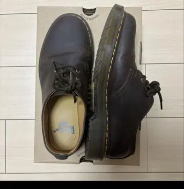 1461 Dr.Martens 3홀 신발 브라운 박스 포함