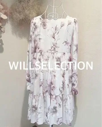 WILLSELECTION 플라워 프린트 긴팔 원피스