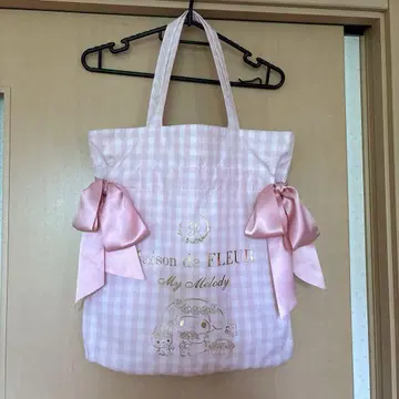 한정판 산리오 마이멜로디 MaisondeFLEUR 리본 토트백