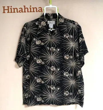 Hinahina 실크 100% 하와이안 셔츠 L