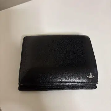블랙 가죽 접이식 지갑