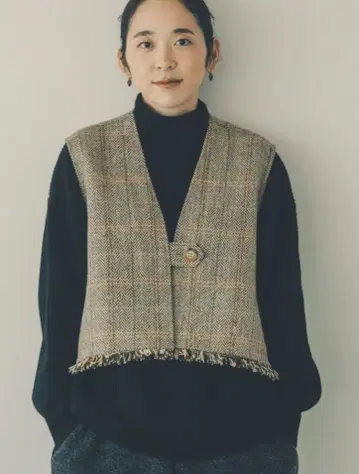 북유럽 생활 잡화점 헤링본 무늬 울 베스트
