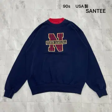 90s USA SANTEE 맨투맨 자수 로고 노스캐롤라이나 이중 옷깃