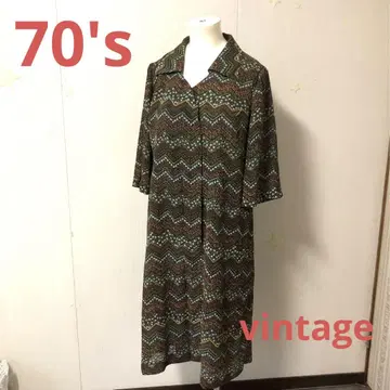 70s 빈티지 지그재그 패턴 원피스