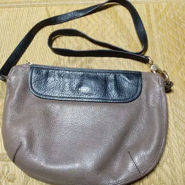 FURLA 가죽 숄더백 베이지&블랙