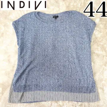 INDIVI 고품질 썸머 니트 슬리브리스 티셔츠 빅 사이즈 44