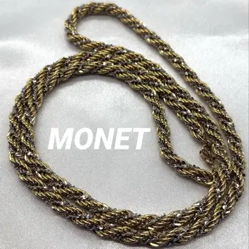 모네 나사 나사 목걸이 굵은 쪽 골드 x 실버 78.5cm