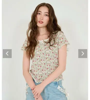 TINA:JOJUN Bonnie ribbed cut and sew 꽃무늬